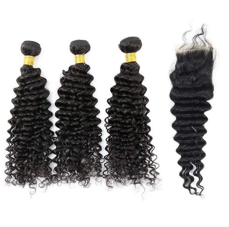 Three Bundle & Closure Deals (DEEP CURLY) (MM)